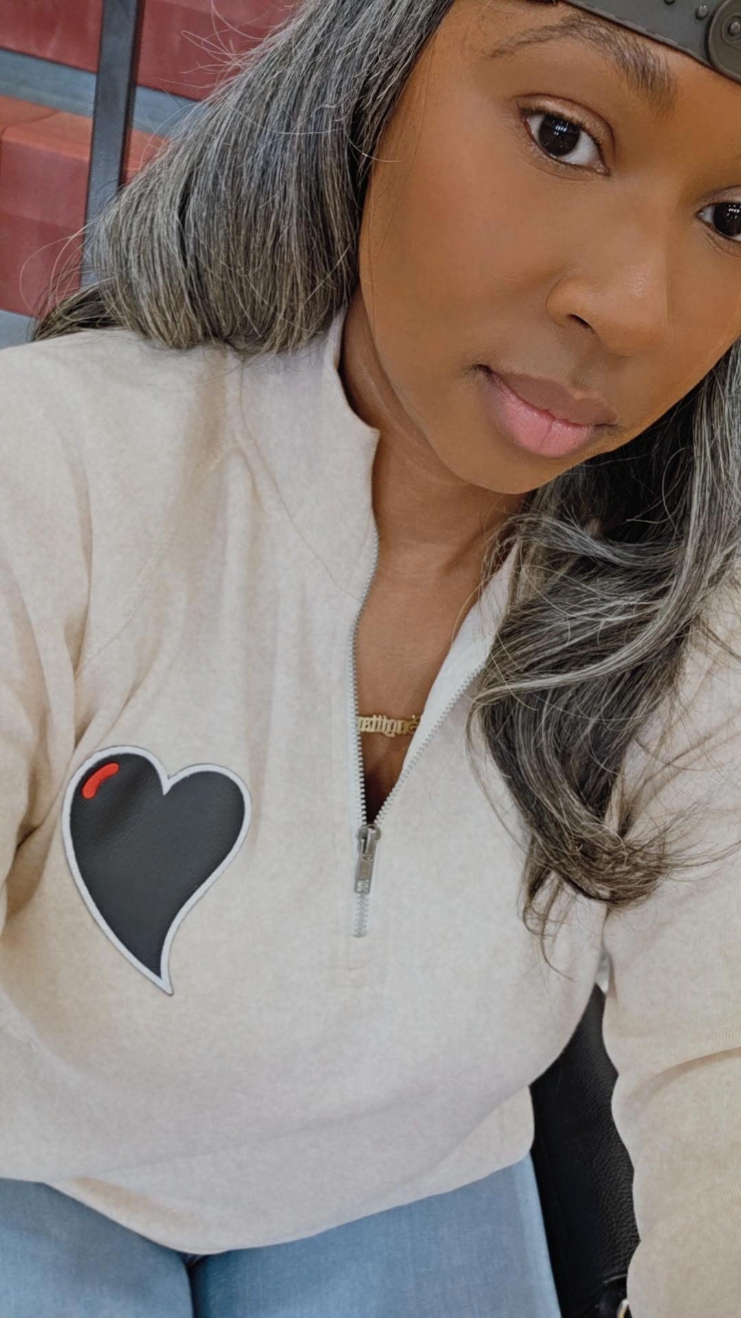 Black Heart Quarter-Zip — Purpose in Every Stitch