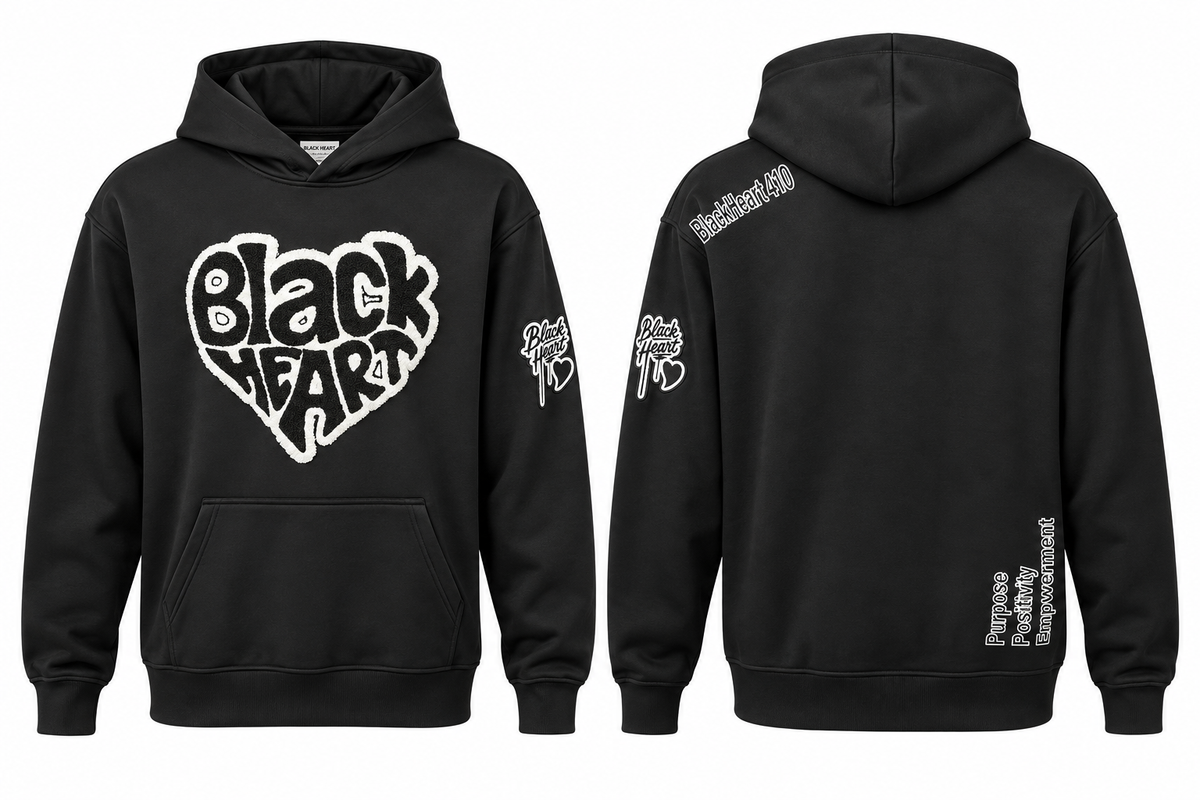 Black Heart Signature KISS Hoodie- Black
