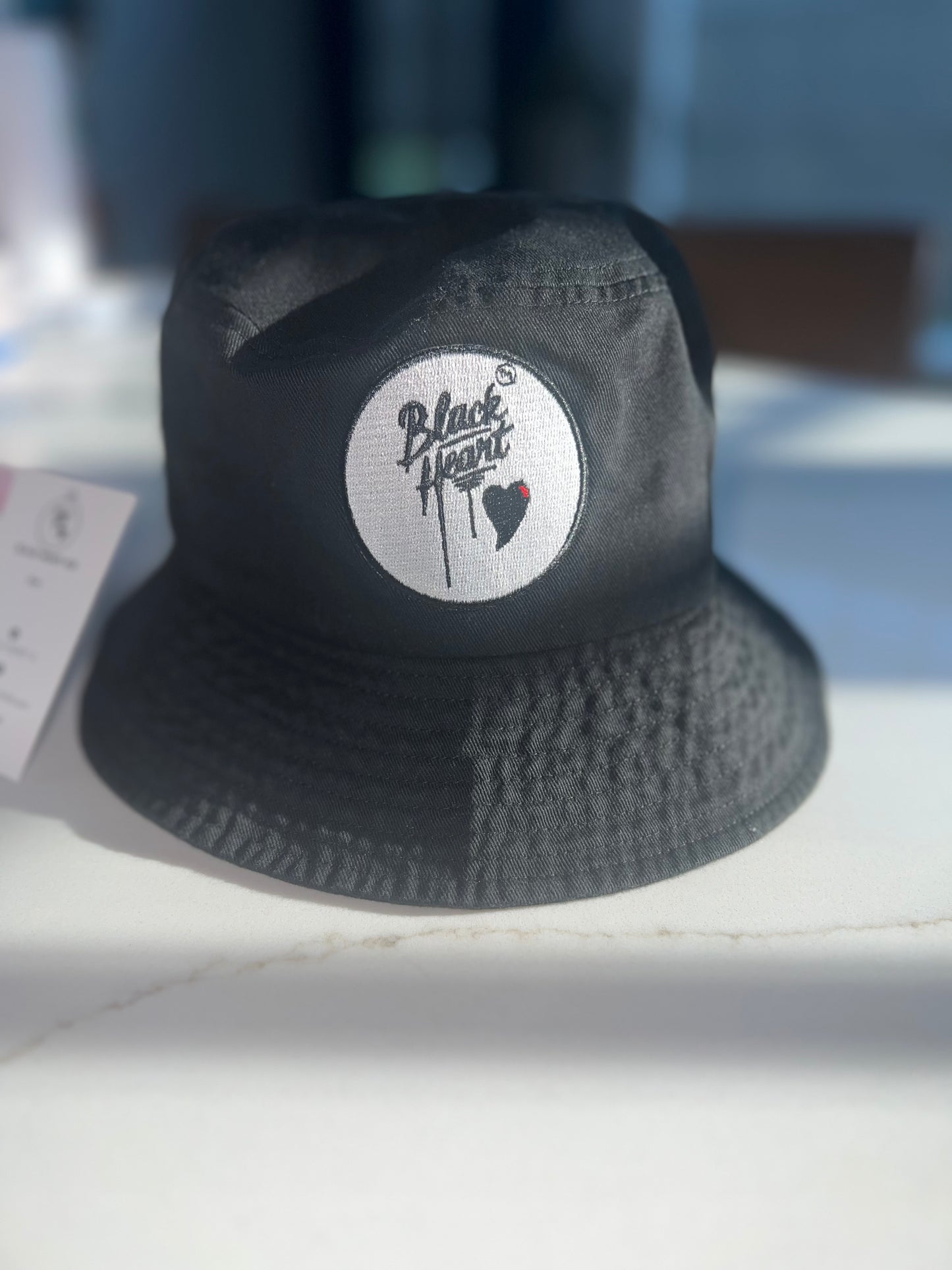 Black Heart Bucket Hats with Classic Logo