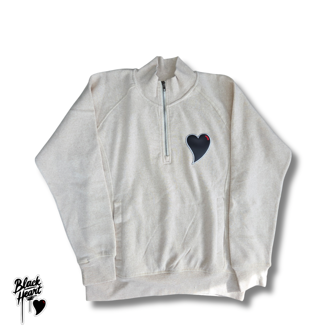 Black Heart Quarter-Zip — Purpose in Every Stitch