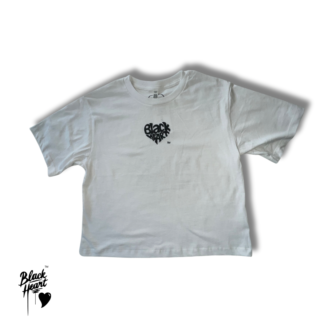 Crop Tee T-Shirt W/ Word Heart Logo