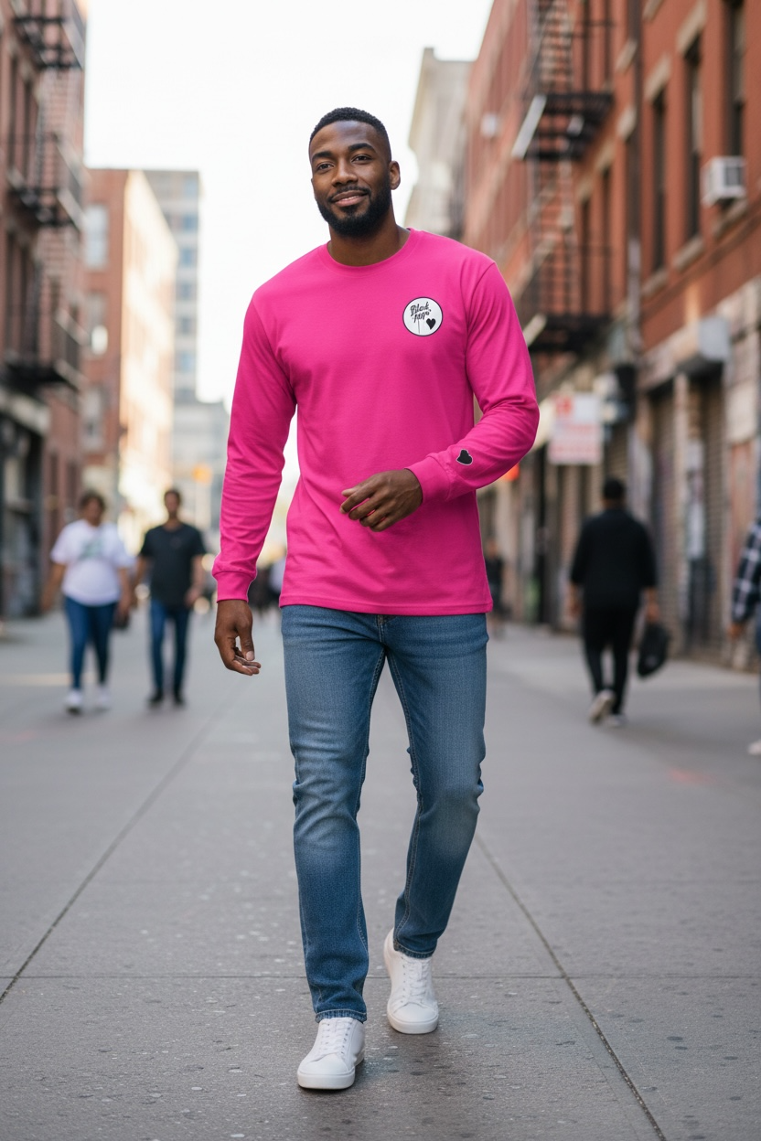 Unapologetically Black -Fuchsia Long Sleeve Tee
