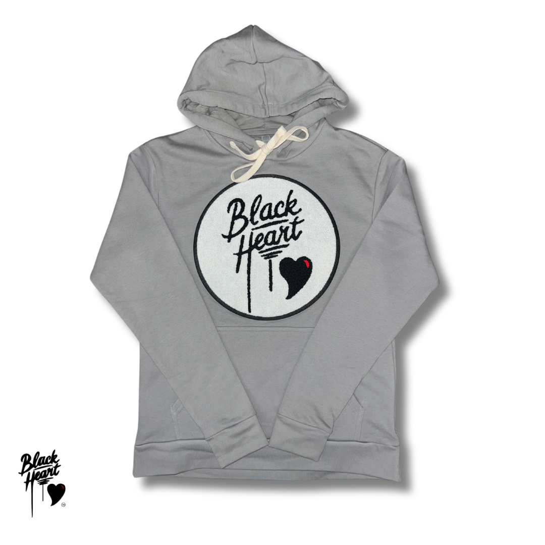 The Bold Classic - Black Heart Hoodie - Gray