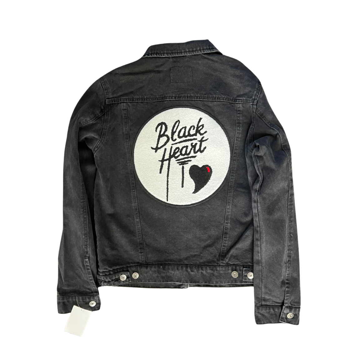 Black Heart Denim Jacket -Black