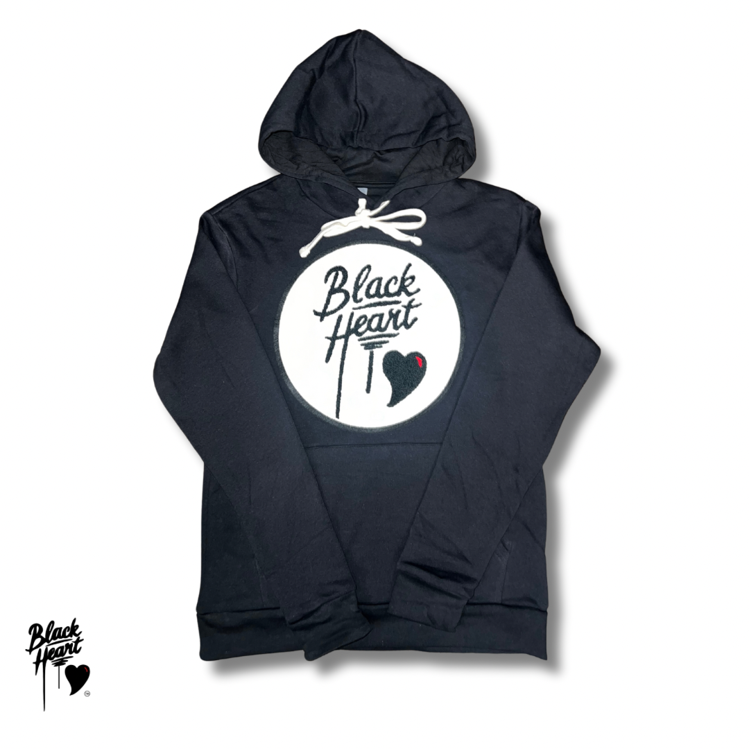 The Bold Classic - Black Heart Hoodie - Black