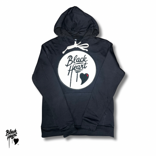 The Bold Classic - Black Heart Hoodie - Black